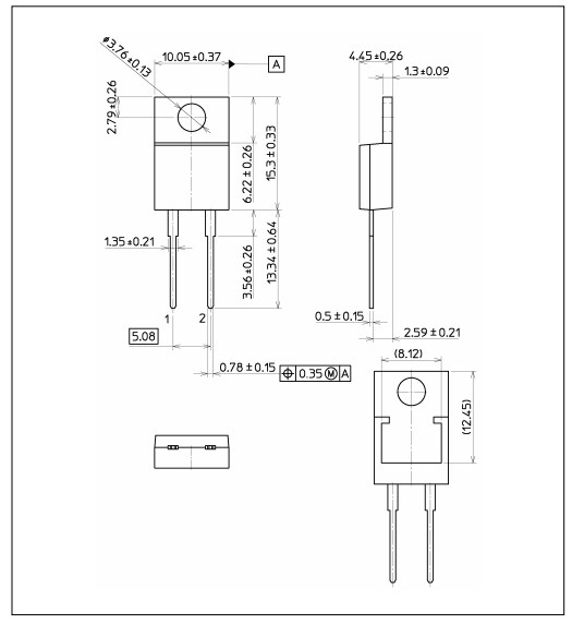 Mechanical Drawing - Toshiba TRSxE65F SiC Schottky Barrier Diodes